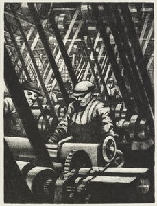 Moottorin valmistus, 1917 tekijältä Christopher Richard Wynne Nevinson
