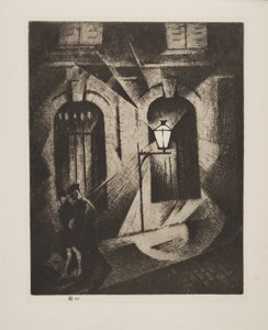 Pahaenteinen Pariisin yö, julkaisu 1929 (etsaus) tekijältä Christopher Richard Wynne Nevinson