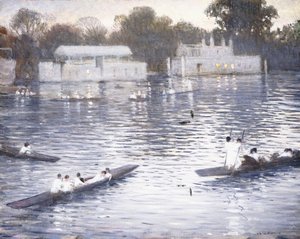 Sunnuntai-ilta, Punts on the Thames at Henley, 1924 tekijältä Christopher Richard Wynne Nevinson