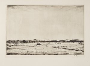 Sussex Downs, julkaisu 1926 (etsaus). tekijältä Christopher Richard Wynne Nevinson