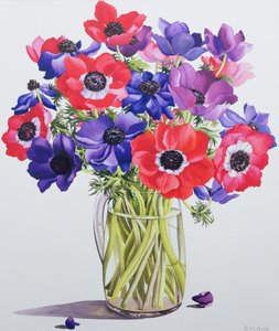 Anemones lasikannussa, 2007 (wc paperilla) tekijältä Christopher Ryland