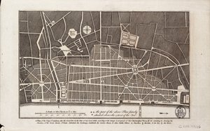 Kartta Lontoon kaupungista vuoden 1666 suuren palon jälkeen (painos) (painettu)