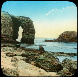 Kalliokaari Perran Beachillä, Cornwallissa, 1800-luvun lopulla tai 1900-luvun alussa
