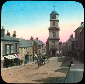 Town Hall ja Market Street, Penryn, Cornwall, 1800-luvun loppu tai 1900-luvun alku