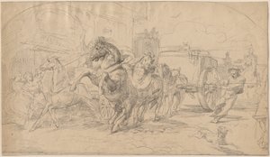 Runaway Carriage tekijältä Circle of Eugène Delacroix