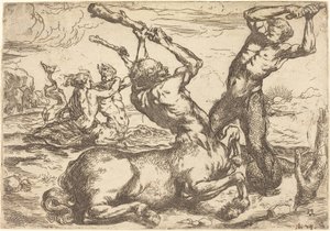 Taistelu kentaurin ja tritonin välillä tekijältä Circle of Jusepe de Ribera