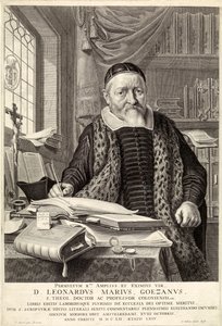 D. Leonardus Marius Goezanus, pub. 1654 kaiverrus. tekijältä Claes Corneliszoon Moeyaert