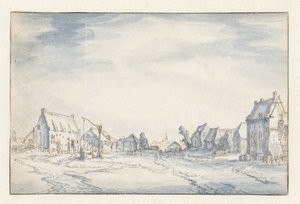 kylänäkymä tekijältä Claes Jansz. Visscher (II) (attributed to)
