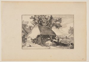 A Barn, maisemakuvista (Verscheyden aerdige Lanthuysen...) tekijältä Claes Jansz. Visscher