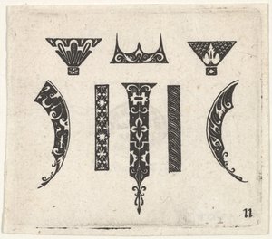 Mustatyöpainatus kahdeksalla motiivilla, n. 1620.
