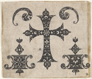 Blackwork Print latinalaisristillä ja pienillä kuvioilla, n. 1620. tekijältä Claes Jansz Visscher