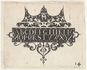 Blackwork Print with the Alphabet, n. 1620. tekijältä Claes Jansz Visscher