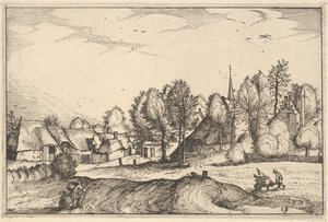 Tie kylään, levy 19 alueista ja huviloista Brabantin herttuakunnan alueella, n. 1610 tekijältä Claes Jansz Visscher