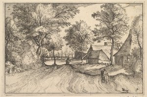 Village Road, levy 4 Brabantin herttuakunnasta, n. 1610 tekijältä Claes Jansz Visscher