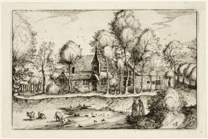 A Pond, levy kahdeksantoista maatilojen, maalaistalojen ja maalaiskylien kuvien (Praediorum villarum et rusticarum casularum icones) jälkeen. tekijältä Claes Jansz. Visscher II