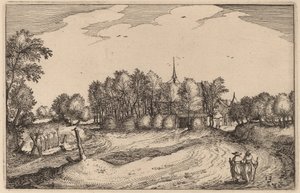 Luostari tekijältä Claes Jansz Visscher after Johannes van Doetechum, the Elder after Lucas