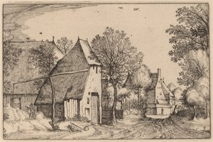 Kylätie tekijältä Claes Jansz Visscher after Johannes van Doetechum, the Elder after Lucas