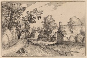 Kylätie tekijältä Claes Jansz Visscher after Johannes van Doetechum, the Elder after Lucas