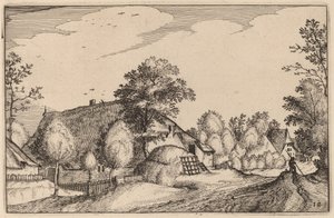 Village Roadfinnish tekijältä Claes Jansz Visscher after Lucas van Doetechum after Master of the Small Landscapes after Johannes