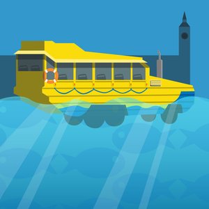 Amfibious London Duck Tour Bus