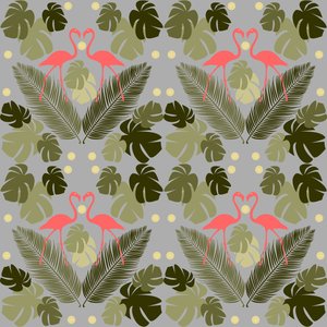 Flamingo ja palmut