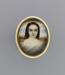 Tytön muotokuva, n. 1852 (akvarelli norsunluun päällä) tekijältä Clarissa Peters