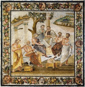 Platoninen akatemia. Mosaiikki Pompejista, 1. vuosisadalta eKr