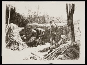 "Kehittynyt pukeutumisasema Ranskassa", 1917 tekijältä Claude Allin Shepperson