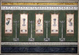Suunnitelma Empire-seinäkoristeeksi (vesiväri ja guassi paperille) tekijältä Claude Amie Chenavard
