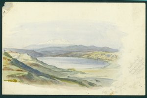 Hermon-vuori ja Galileanmeri, 1874 (wc ja kynä paperille)