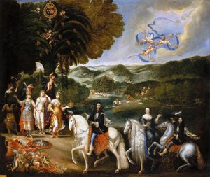 Allegoria Pyreneiden sopimuksesta Allegoria Ludvig XIV:n avioliitosta