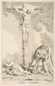 Ristiinnaulitseminen.n.d. Tekijät: Claude Gillot, Jacques Gabriel Huquier.