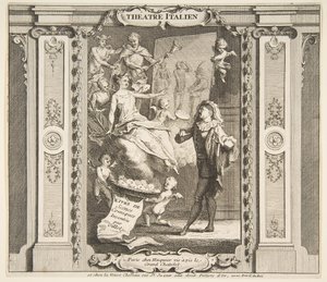 Theatre Italien.n.d. Tekijät: Claude Gillot, Jacques Gabriel Huquier.