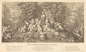 Feste de Diane, Troublee par des Satyres (Satyyrien häiritsemä Dianan juhla) tekijältä Claude Gillot