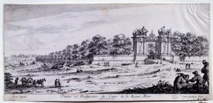 Näkymä ja näkökulma Cours de la Reine Merelle Tämän kävelyretken loi vuonna 1616 lähellä Place de l