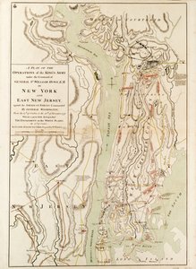 Suunnitelma kenraali Sr William Howe KB:n komennossa olevan kuninkaan armeijan operaatioista New Yorkissa. tekijältä Claude Joseph Sauthier
