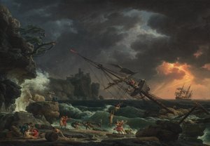 Haaksirikko myrskyisillä merillä (Tempete) tekijältä Claude Joseph Vernet