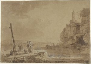 Pieni satama kallioiden alla tekijältä Claude Joseph Vernet