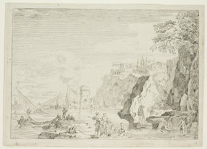 Ranta suurella tornilla tekijältä Claude Joseph Vernet