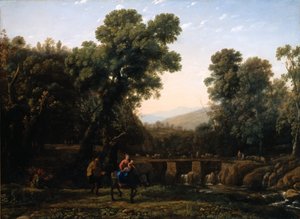 Lento Egyptiin (öljy kankaalle) tekijältä Claude Lorrain (1600 82)