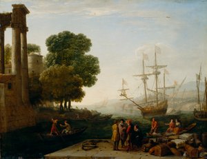 Merisatama auringonlaskun aikaan tekijältä Claude Lorrain