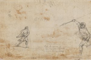 Daavid ja Goljat verso, n. 1645. tekijältä Claude Lorrain