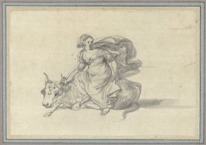 Eurooppa härällä Eläintutkimukset Animal Albumista (sarjan nimi) tekijältä Claude Lorrain