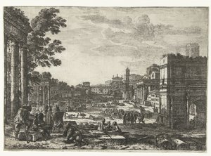 Forum Romanum te Rome Campo Vaccino tekijältä Claude Lorrain