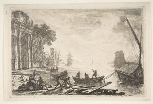 Satamakohtaus nousevan auringon kanssa, 1634. tekijältä Claude Lorrain