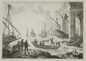 Satamakohtaus majakan kanssa tekijältä Claude Lorrain