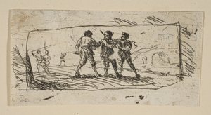 Tutkimus Brigands Lower Sectionin kanssa, n. 1633. tekijältä Claude Lorrain