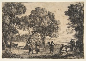 Country Dance Small Plate, n. 1637. tekijältä Claude Lorrain