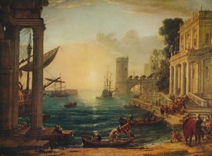 Saban kuningattaren alukseen tulo, 1648, n. 1915 tekijältä Claude Lorrain