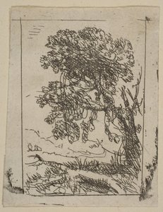 Kaksi maisemaa vasemmalla puu, n. 1630. tekijältä Claude Lorrain